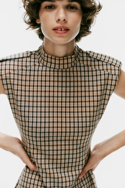 CLARA CHECK MINI DRESS