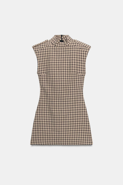 CLARA CHECK MINI DRESS