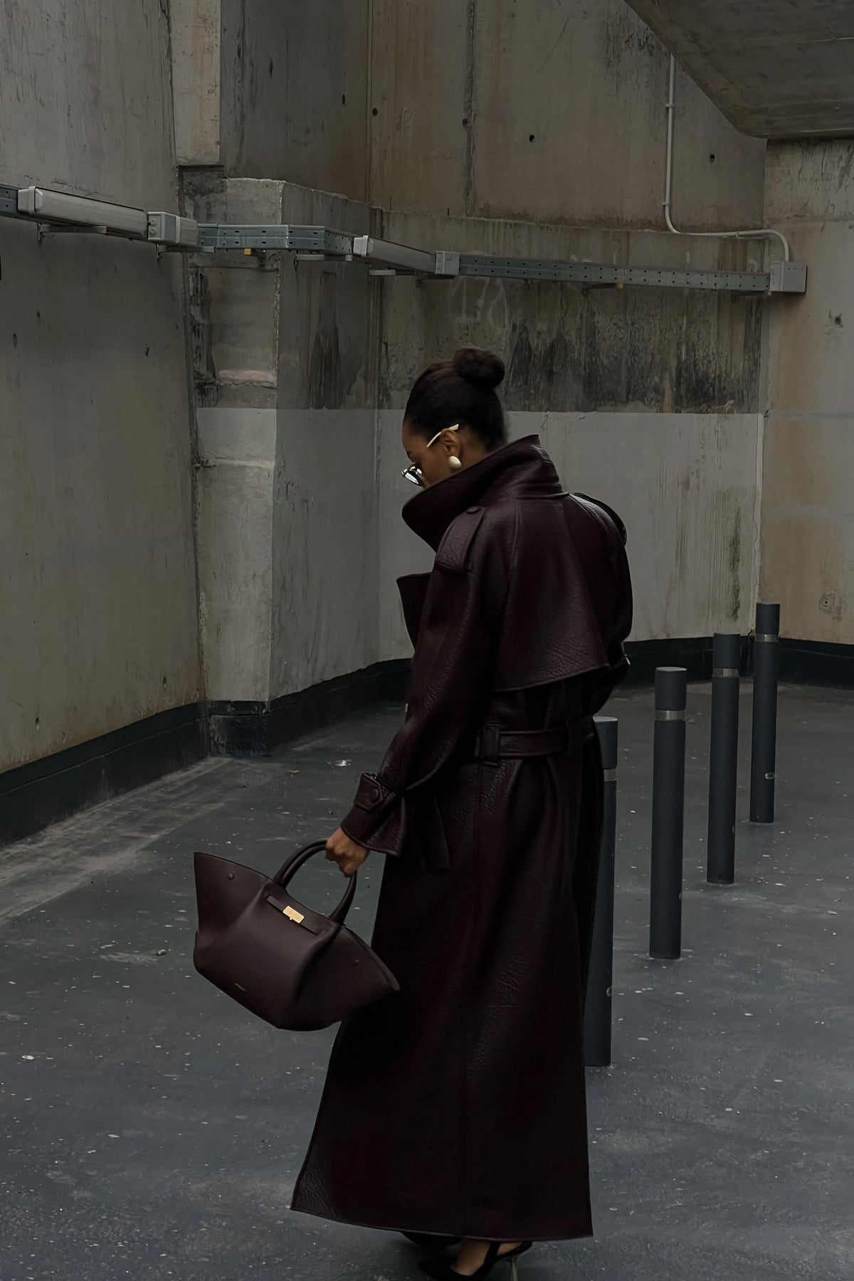 BORDEAUX LEATHER TRENCH