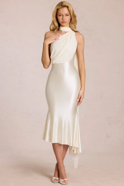 SERENA SATIN MIDI DRESS