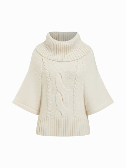 NAYA CABLE KNIT PONCHO