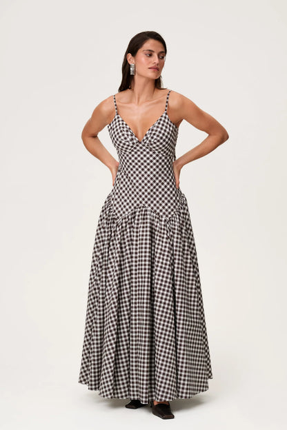 CLARA GINGHAM MAXI DRESS