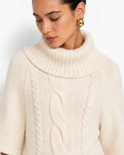 NAYA CABLE KNIT PONCHO