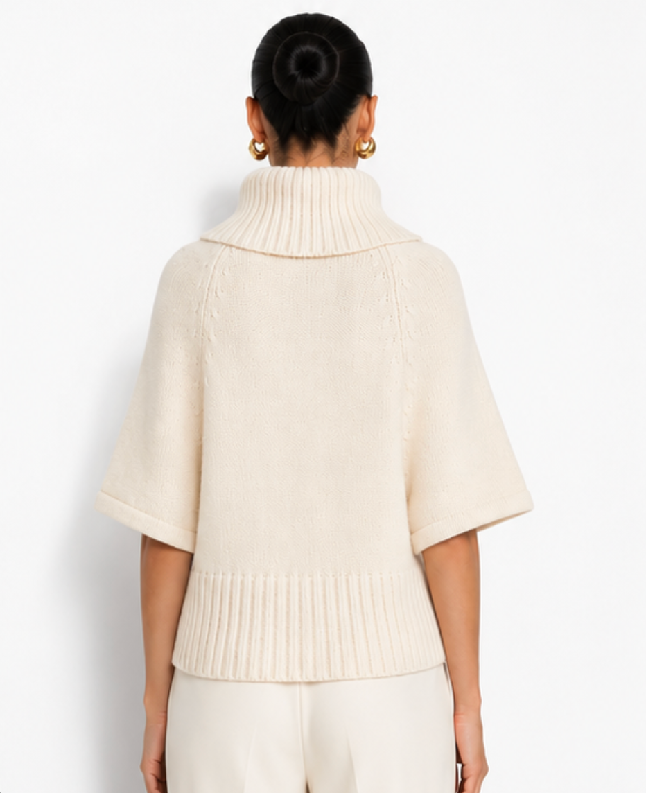 NAYA CABLE KNIT PONCHO