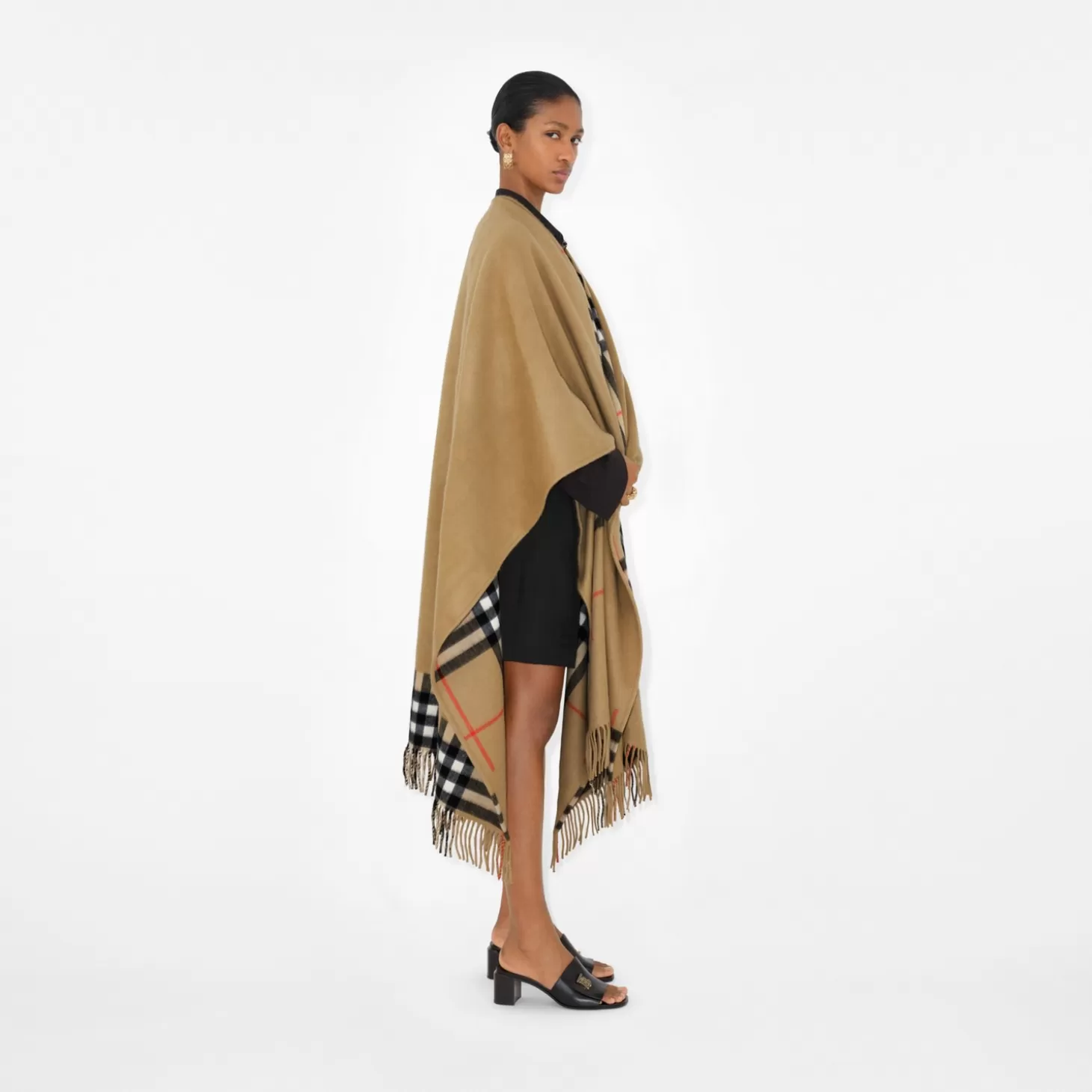 Burberry Check Cashmere Wool Cape*Kvinnor Capes | Kaffor och jackor