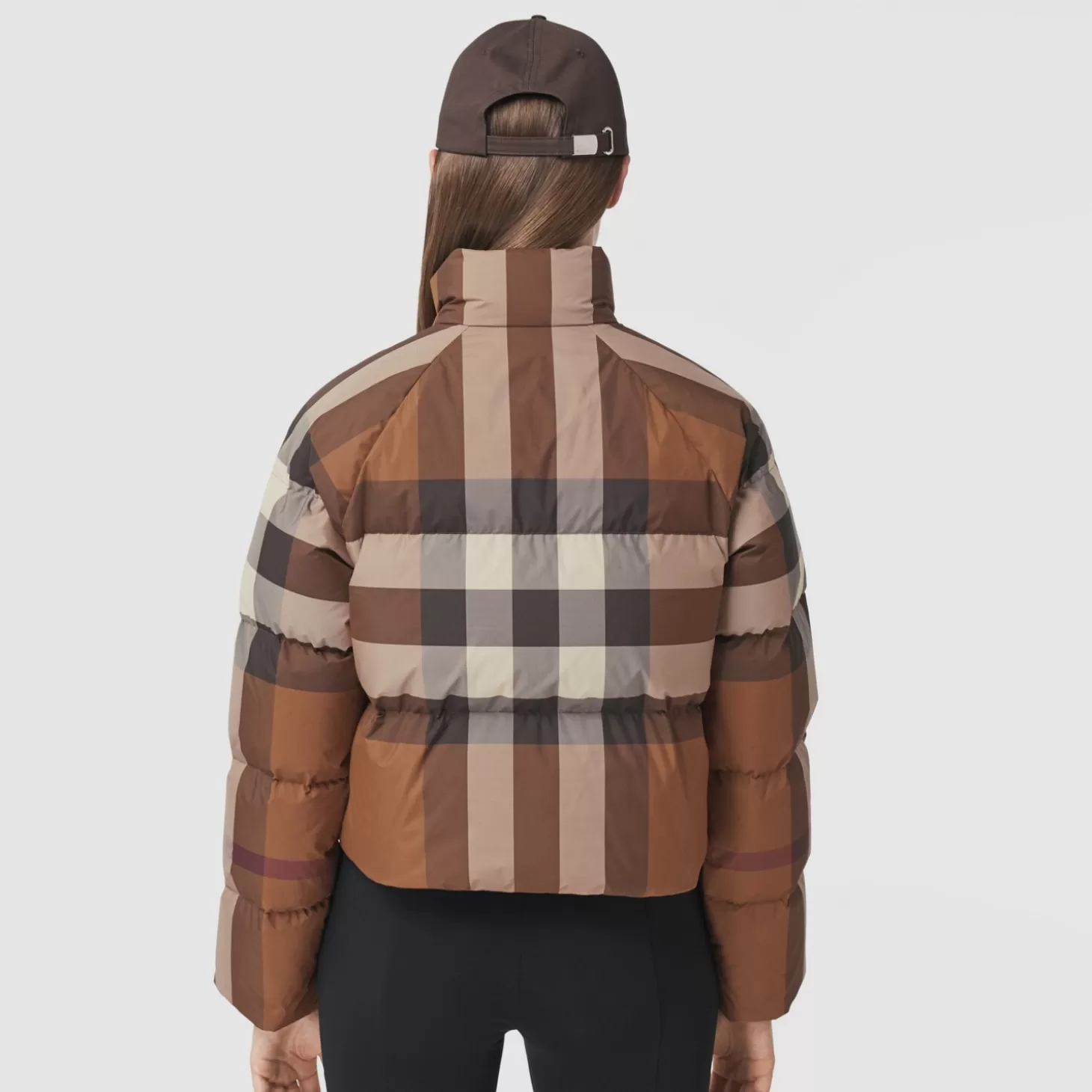 Burberry Check Cropped Puffer Jacket*Kvinnor Pufferjackor | Kaffor och jackor