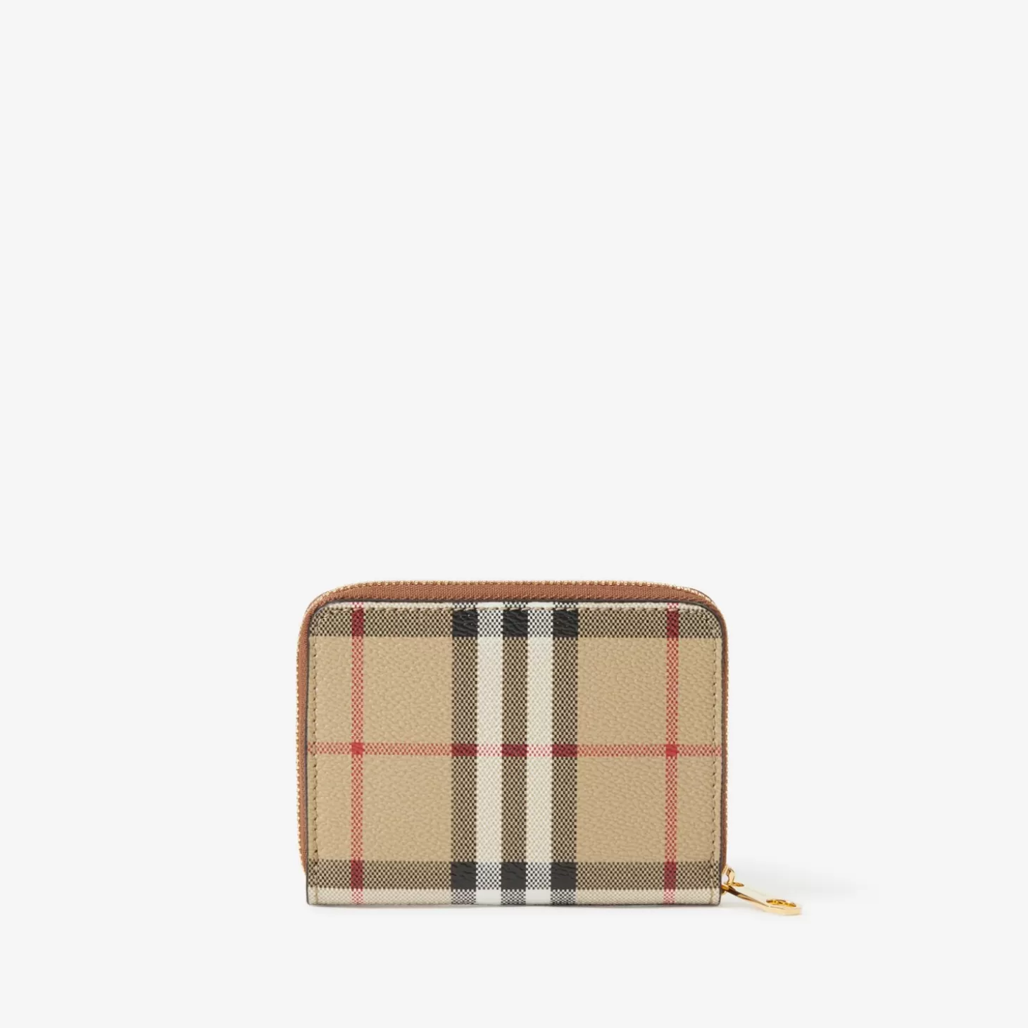 Burberry Check och läder blixtlåsplånbok*Kvinnor Plånböcker och kortfodral