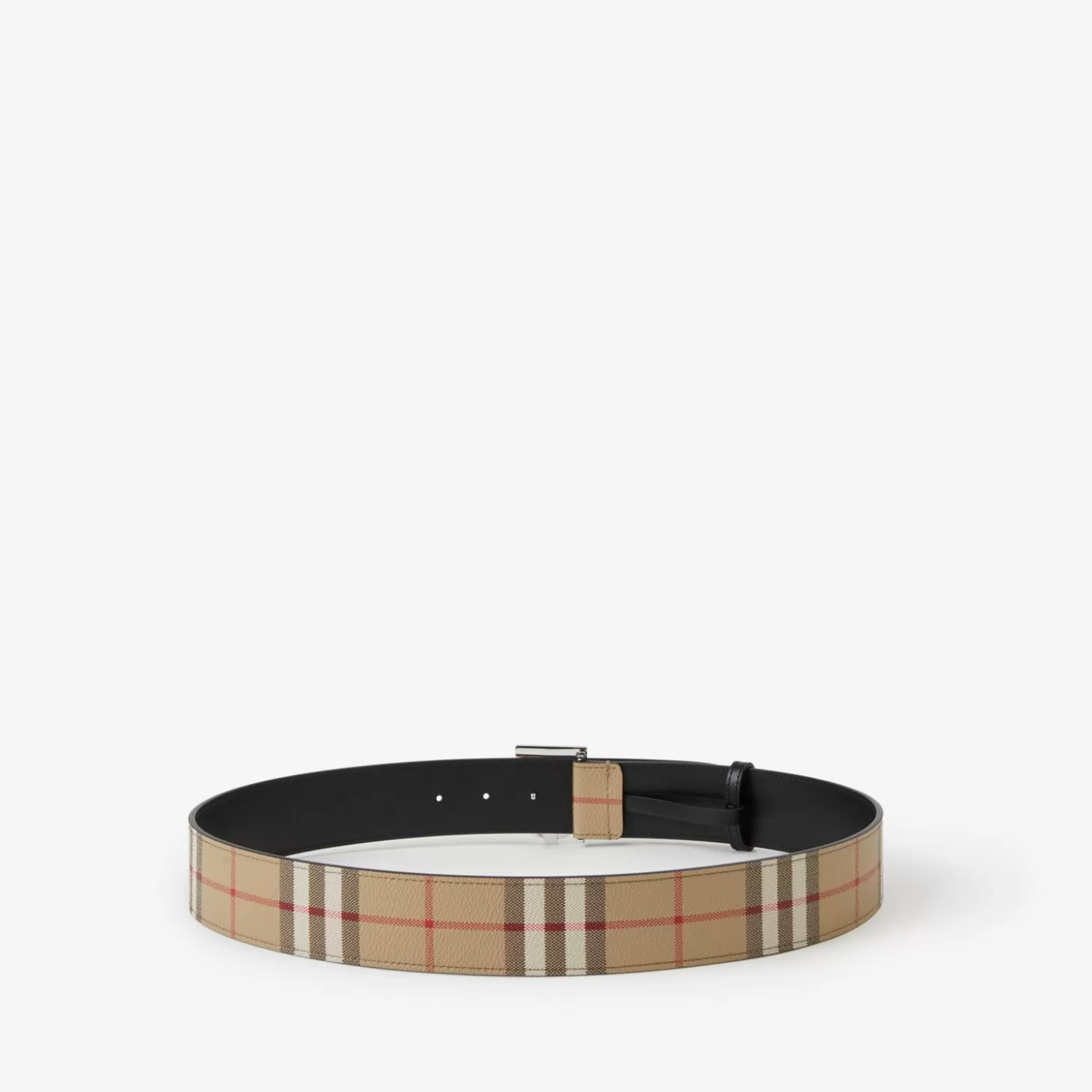 Burberry Check och läder brett Tb-bälte*Män Bälten