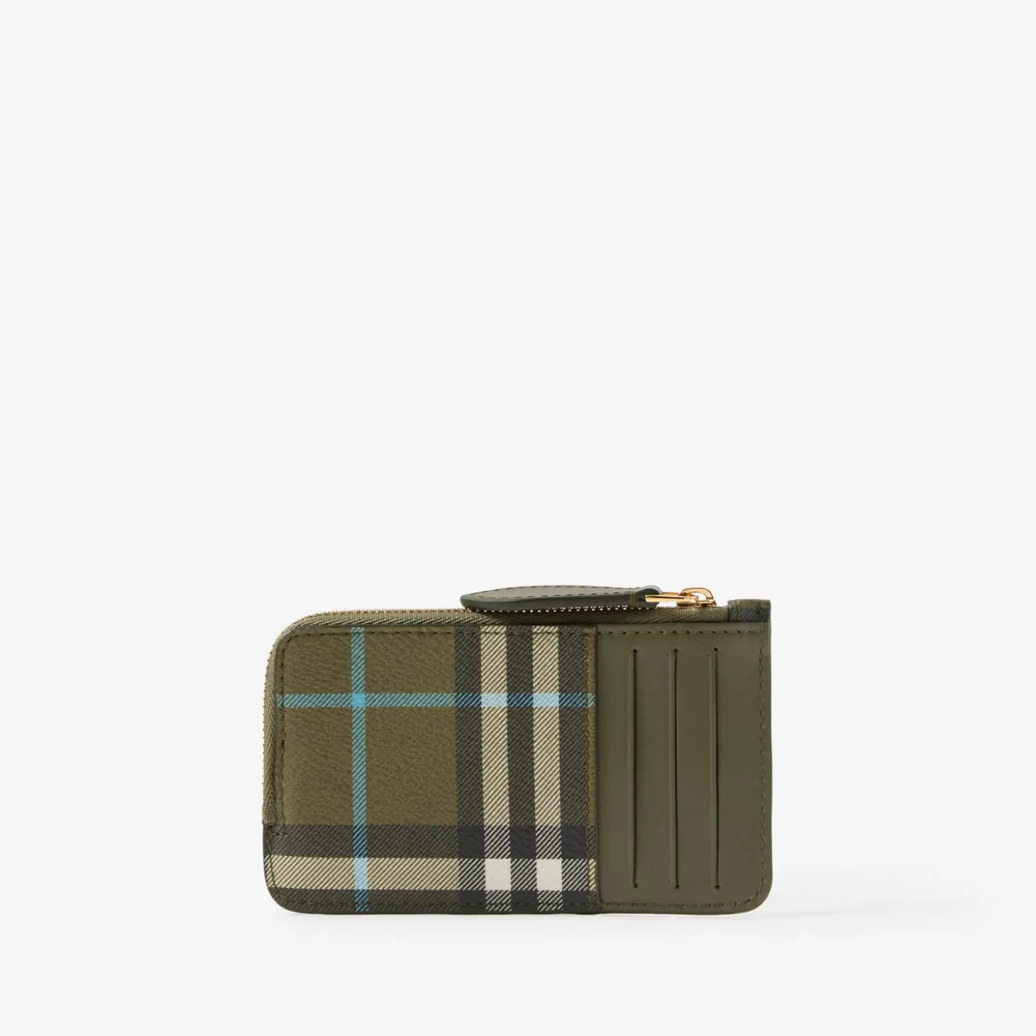 Burberry Check och läder zip-kortfodral*Kvinnor Plånböcker och kortfodral