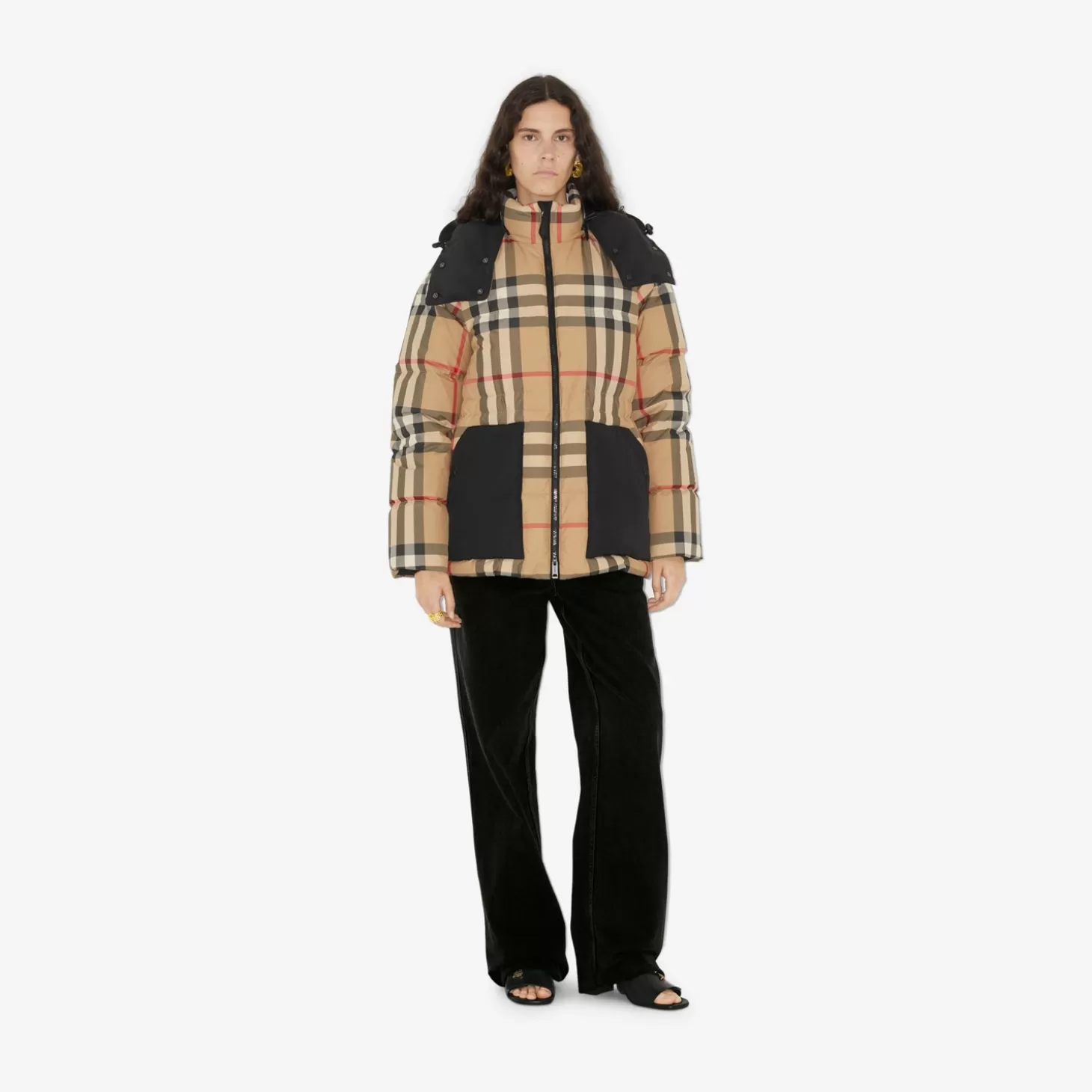 Burberry Check Puffer Jacket*Kvinnor Pufferjackor | Kaffor och jackor