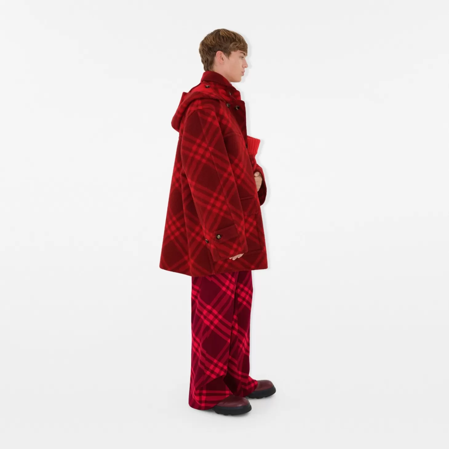 Burberry Check Wool Blanket Cape*Män Kaffor och jackor