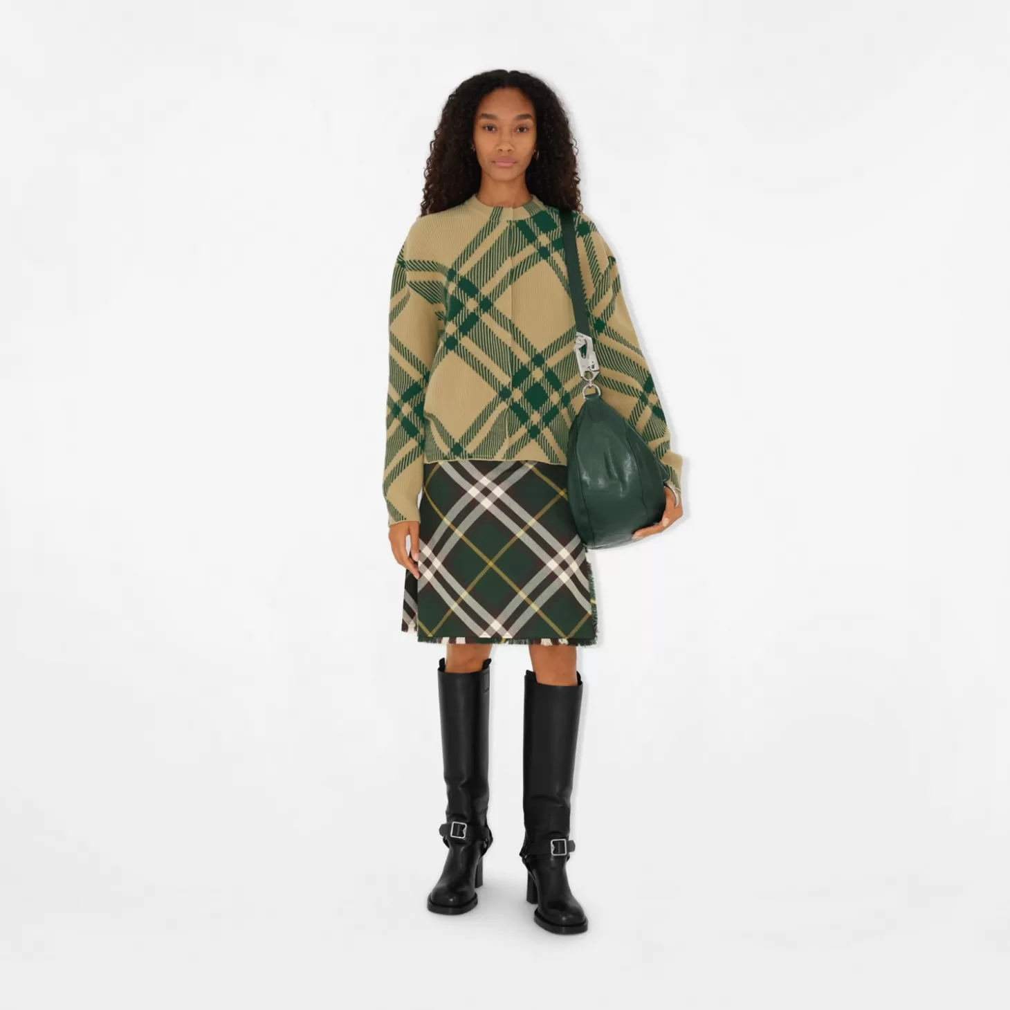 Burberry Check Wool Blend Cardigan*Kvinnor Stickat