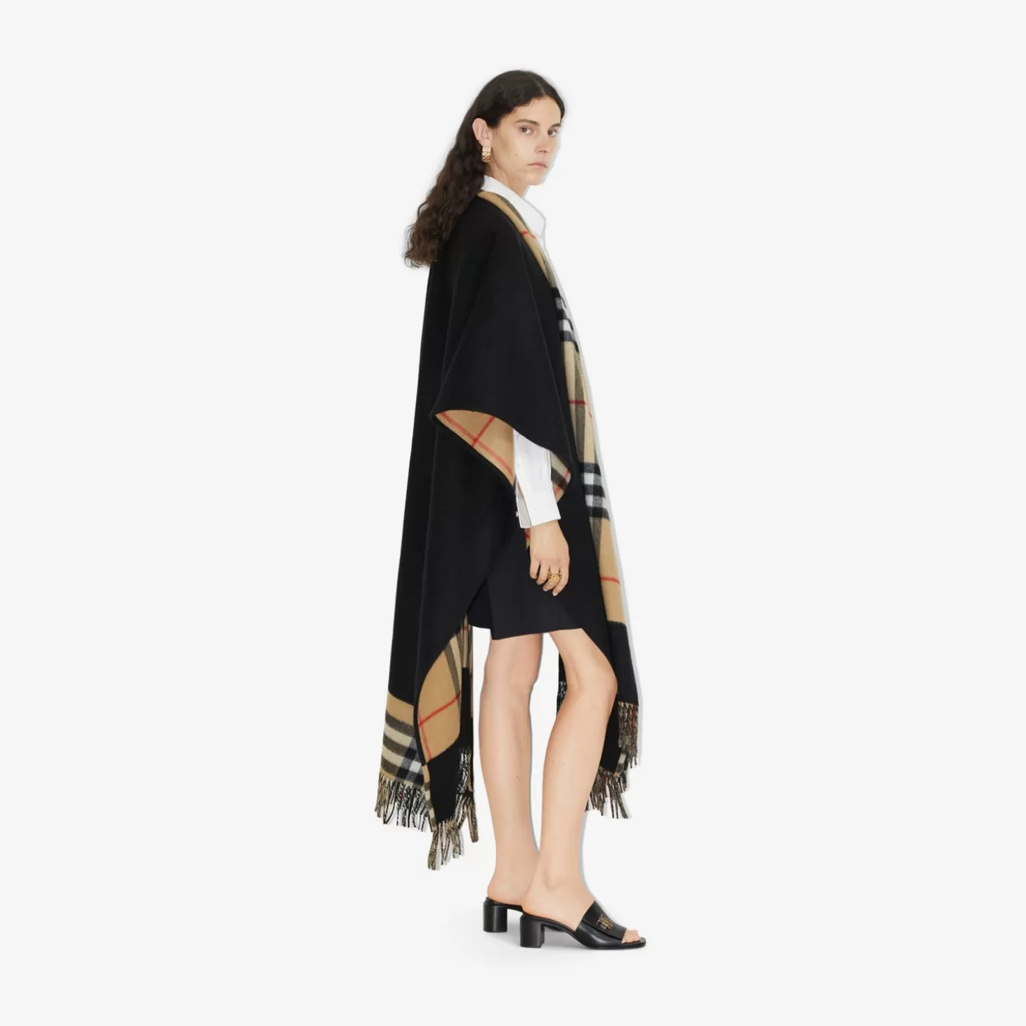 Burberry Check Wool Cashmere Cape*Kvinnor Capes | Kaffor och jackor