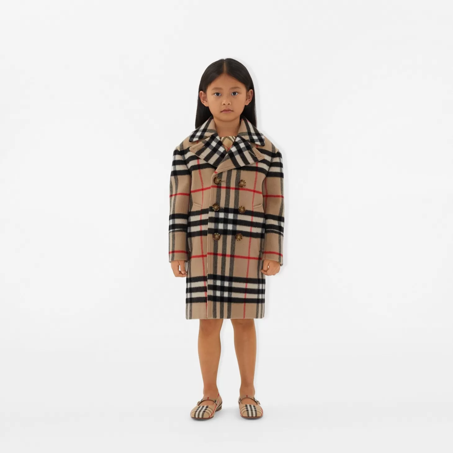 Burberry Check Wool Cashmere Coat*Barn Badkläder | Kaffor och jackor