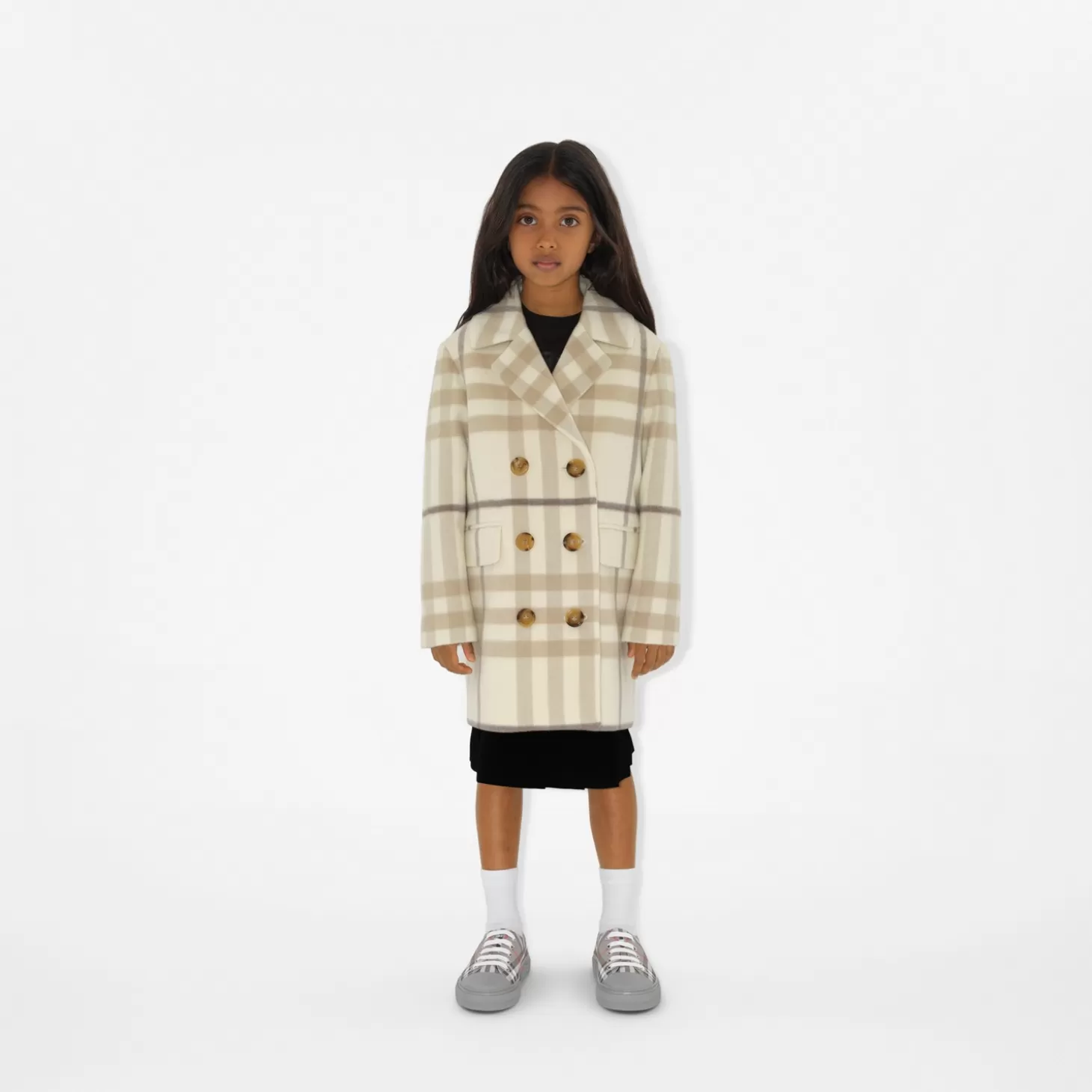 Burberry Check Wool Cashmere Coat*Barn Badkläder | Kaffor och jackor