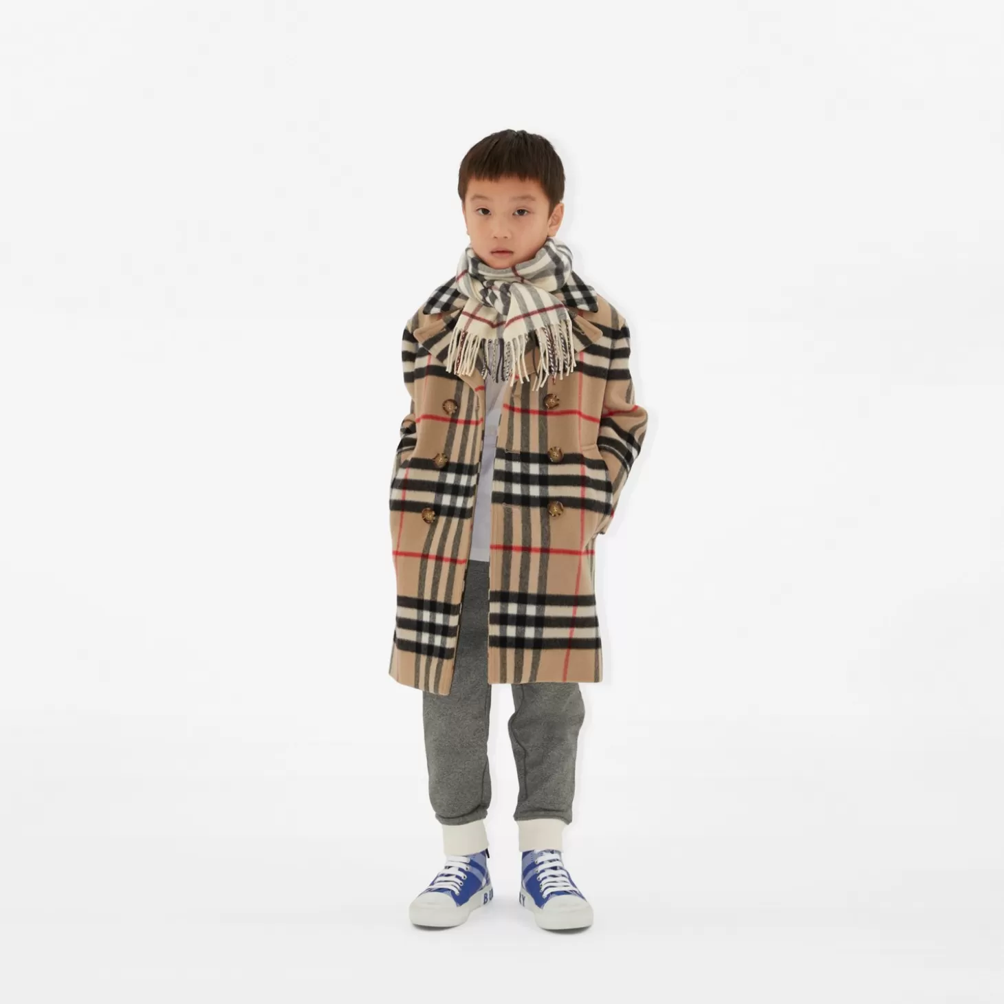 Burberry Check Wool Cashmere Coat*Barn Badkläder | Kaffor och jackor