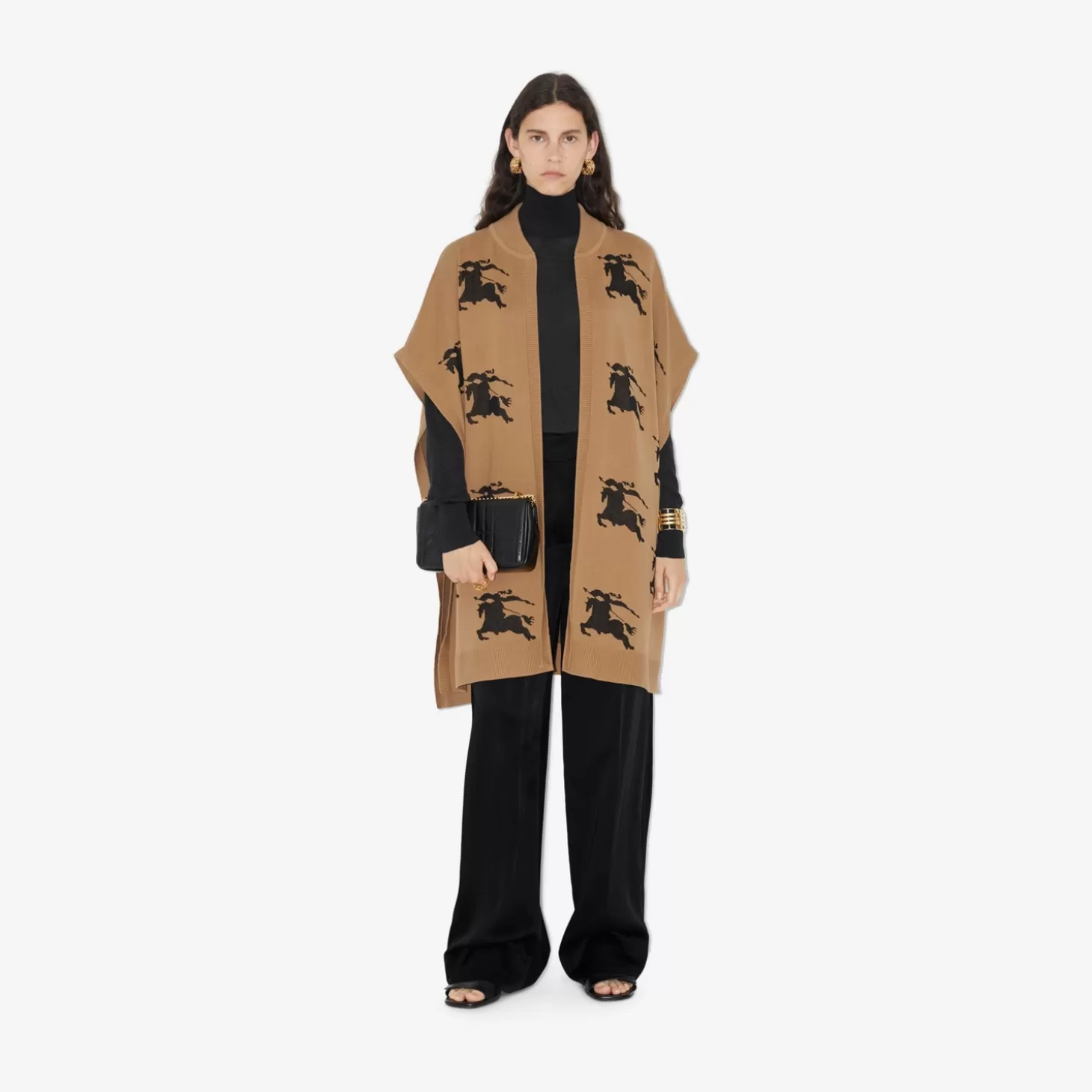 Burberry Ekd Cotton Silk Jacquard Cape*Kvinnor Capes | Kaffor och jackor