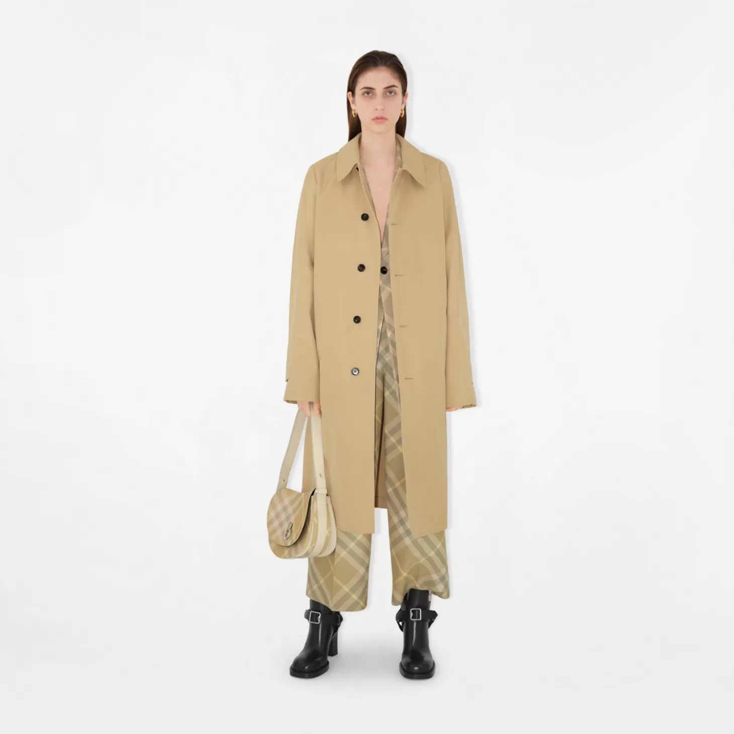 Burberry Lång Cotton Blend Car Coat*Kvinnor Kaffor och jackor | Trenchcoats