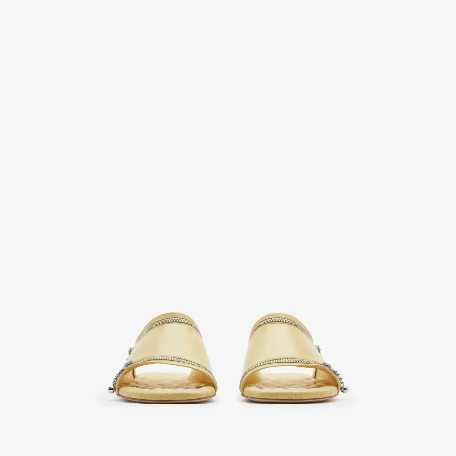 Burberry Peep Slides i läder*Kvinnor Sandaler