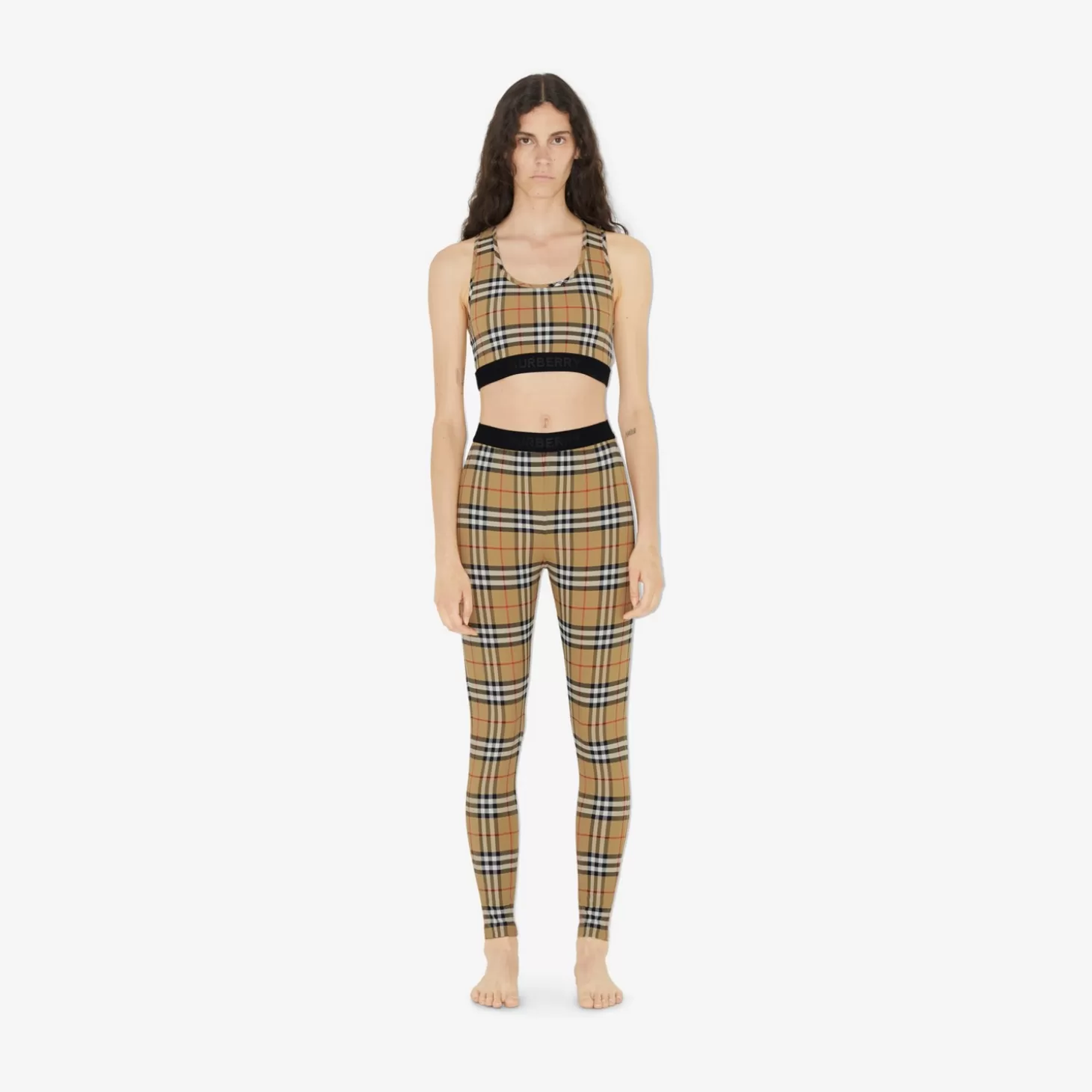 Burberry Stretch Jersey Leggings med ruta*Kvinnor Aktivkläder | Byxor och shorts